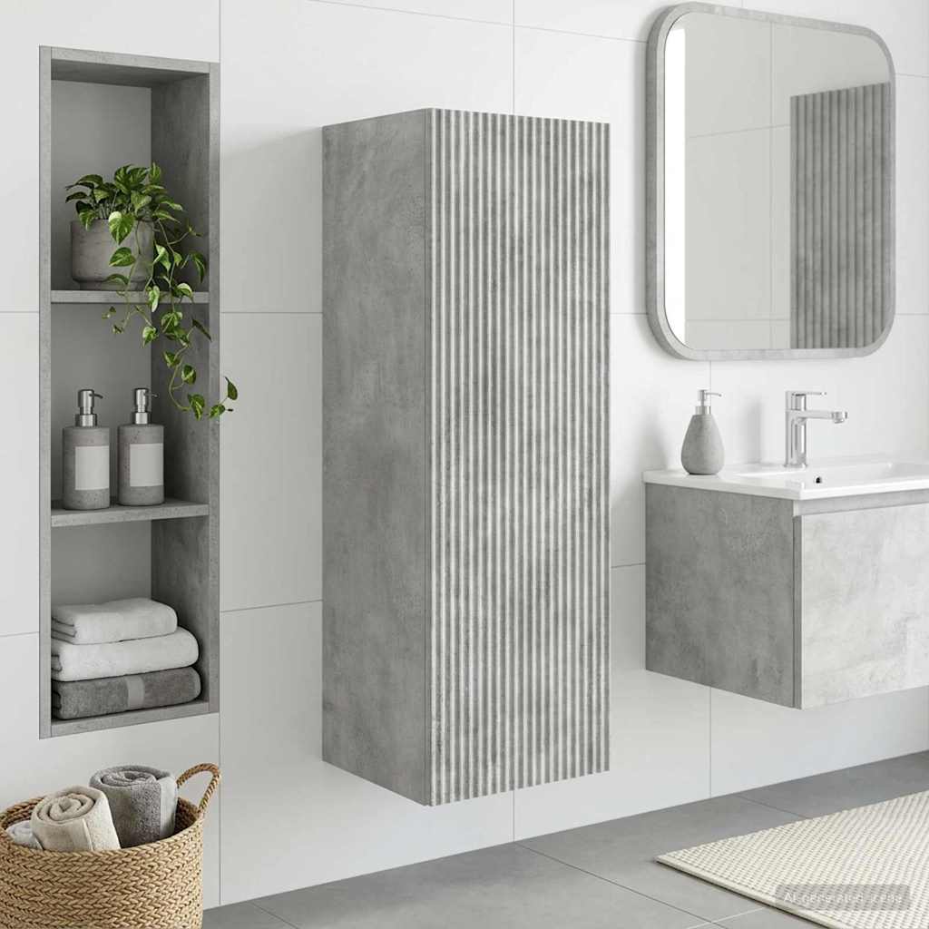 Wandmontierter Badezimmerschrank Betongrau 33 x 34,5 x 60 cm