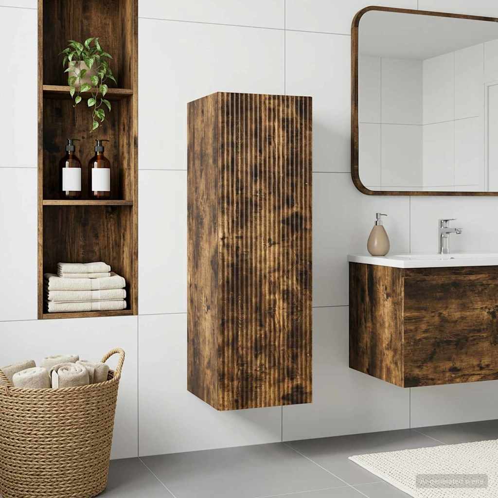 Wandmontierter Badezimmerschrank Geräucherte Eiche