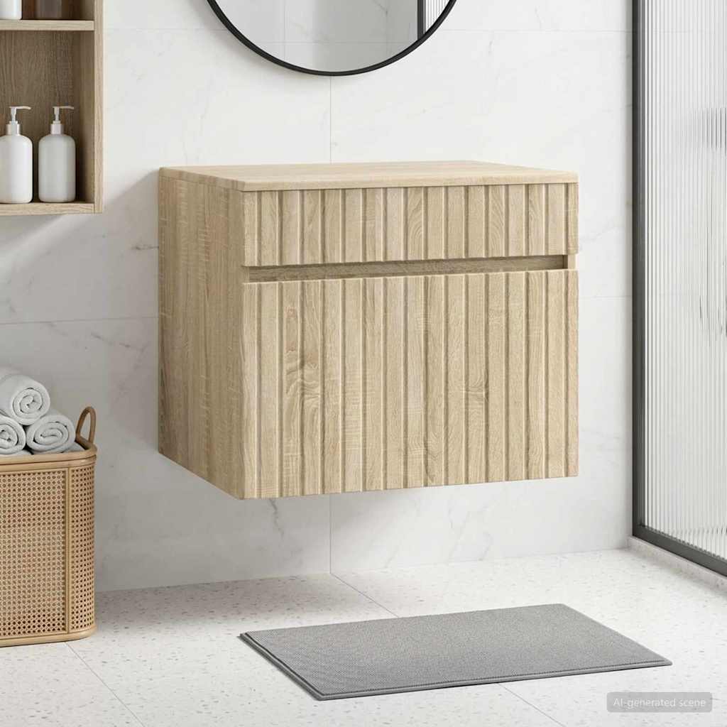 Wandmontierter Badezimmerschrank Sonoma-Eiche 59 x 44,5 x 50 cm