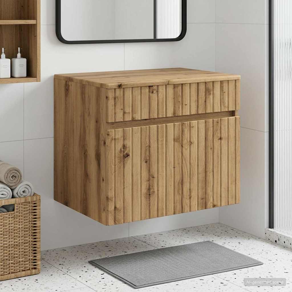 Wandmontierter Badezimmerschrank Artisan-Eiche