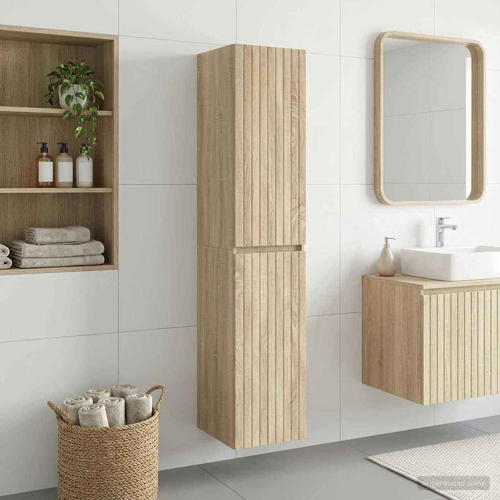 Wandmontierter Badezimmerschrank Sonoma-Eiche