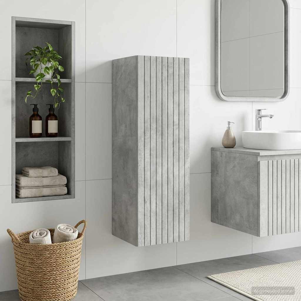 Wandmontierter Badezimmerschrank Betongrau 33 x 34,5 x 100 cm