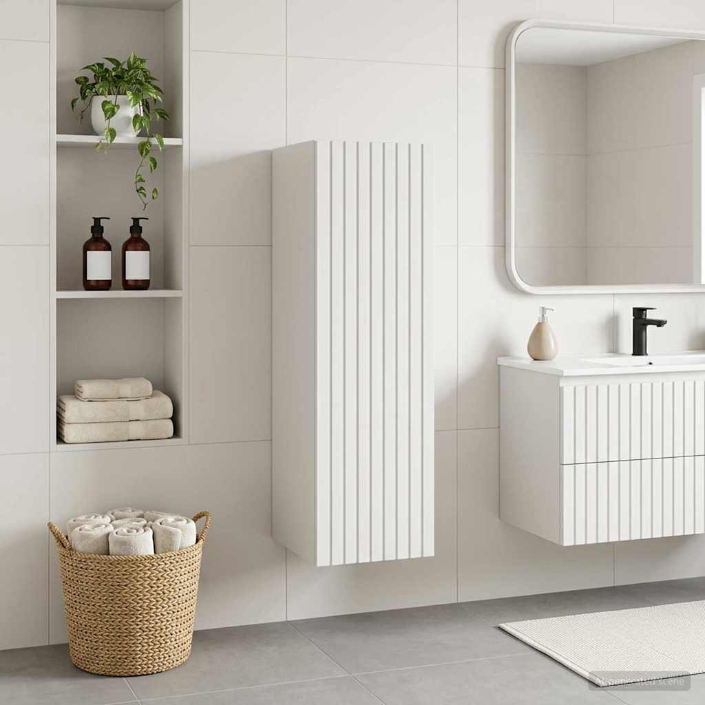 Wandmontierter Badezimmerschrank Weiß 33 x 34,5 x 60 cm