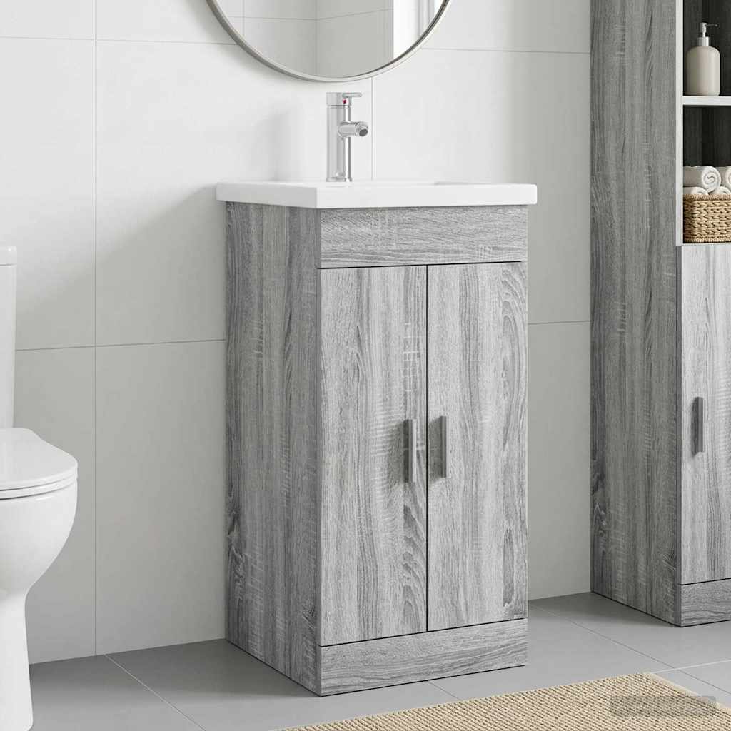 Badezimmerschrank mit Waschbecken Grau Sonoma 42 x 40 x 84,5 cm