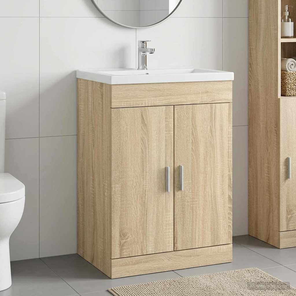 Badunterschrank Sonoma-Eiche 56 x 37,5 x 81 cm Holzwerkstoff