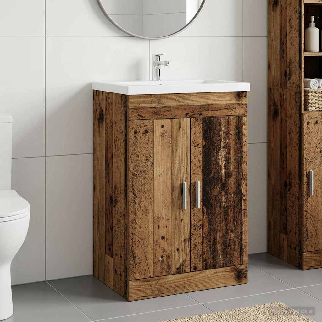 Badunterschrank Altholz 56 x 37,5 x 81 cm Holzwerkstoff