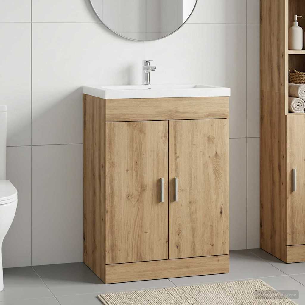 Badunterschrank Artisan-Eiche 56 x 37,5 x 81 cm Holzwerkstoff