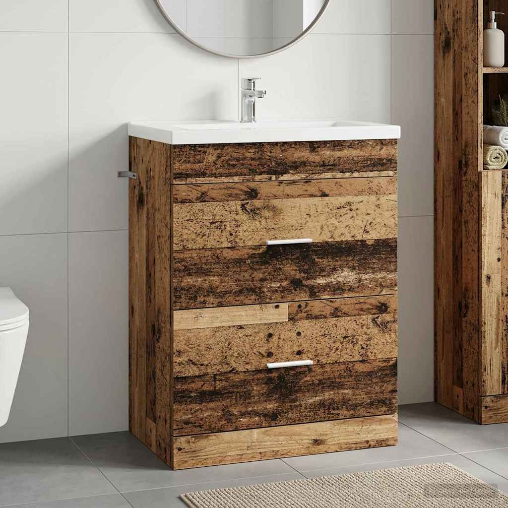 Badunterschrank Altholz 56 x 37,5 x 81 cm Holzwerkstoff