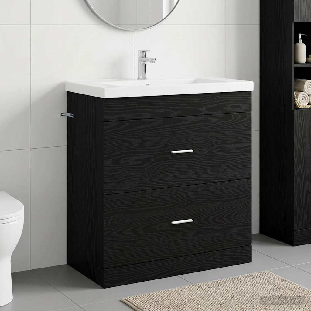 Badunterschrank Schwarze Eiche 78,5 x 37,5 x 81 cm
