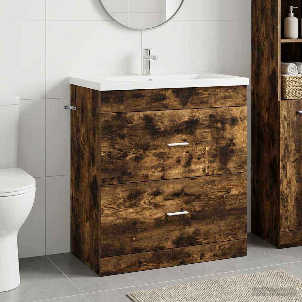 Badunterschrank Geräucherte Eiche 78,5 x 37,5 x 81 cm