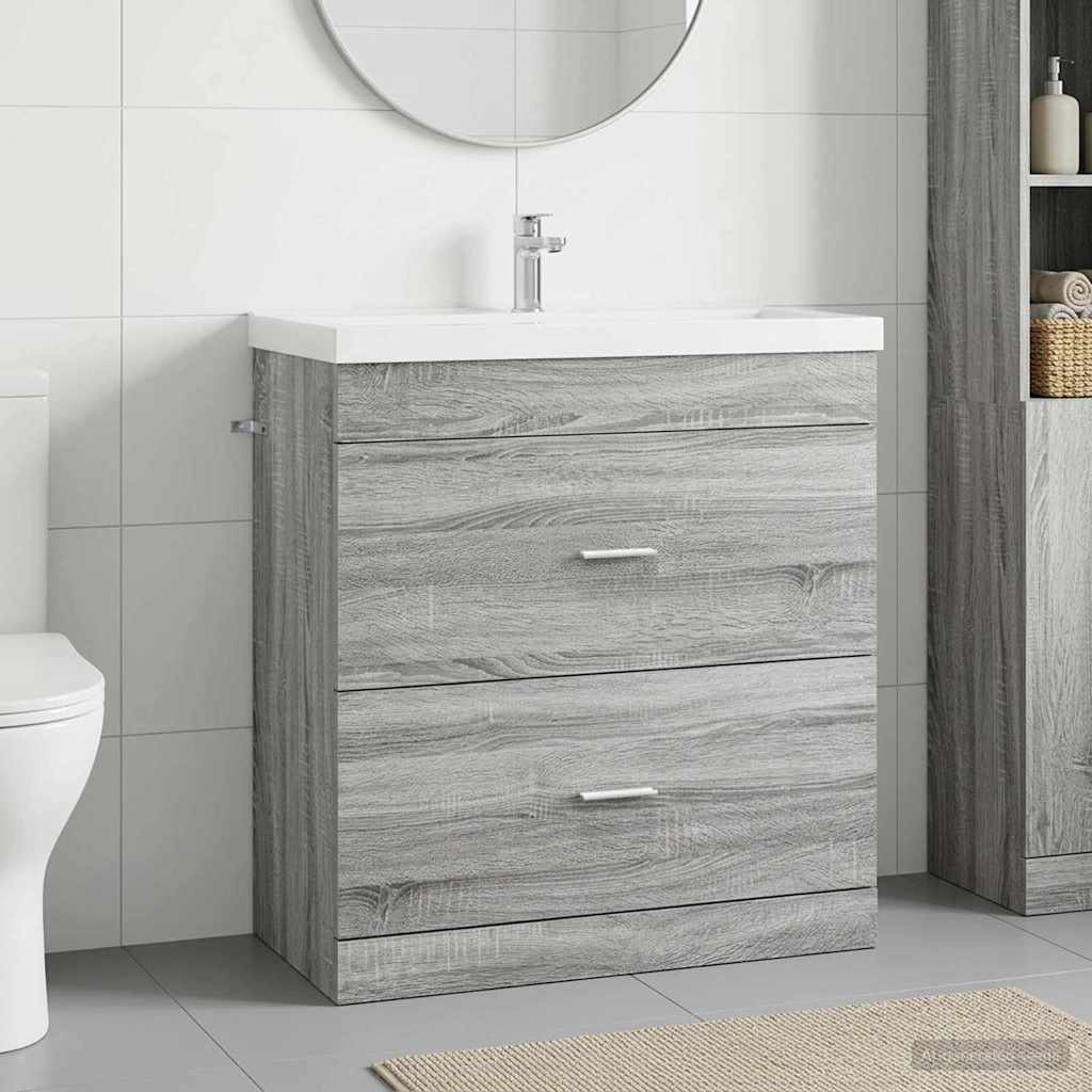 Badunterschrank Grau Sonoma 78,5 x 37,5 x 81 cm Holzwerkstoff
