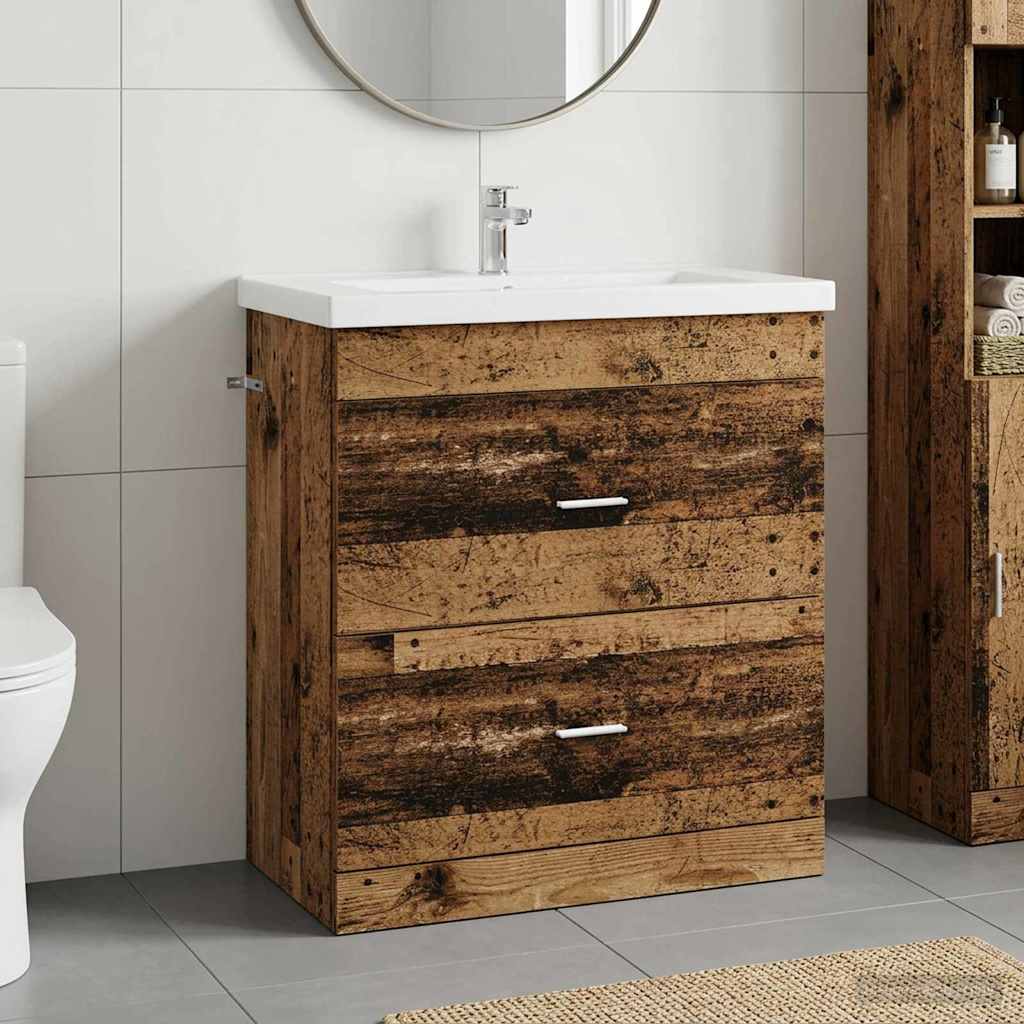 Badunterschrank Altholz 78,5 x 37,5 x 81 cm Holzwerkstoff