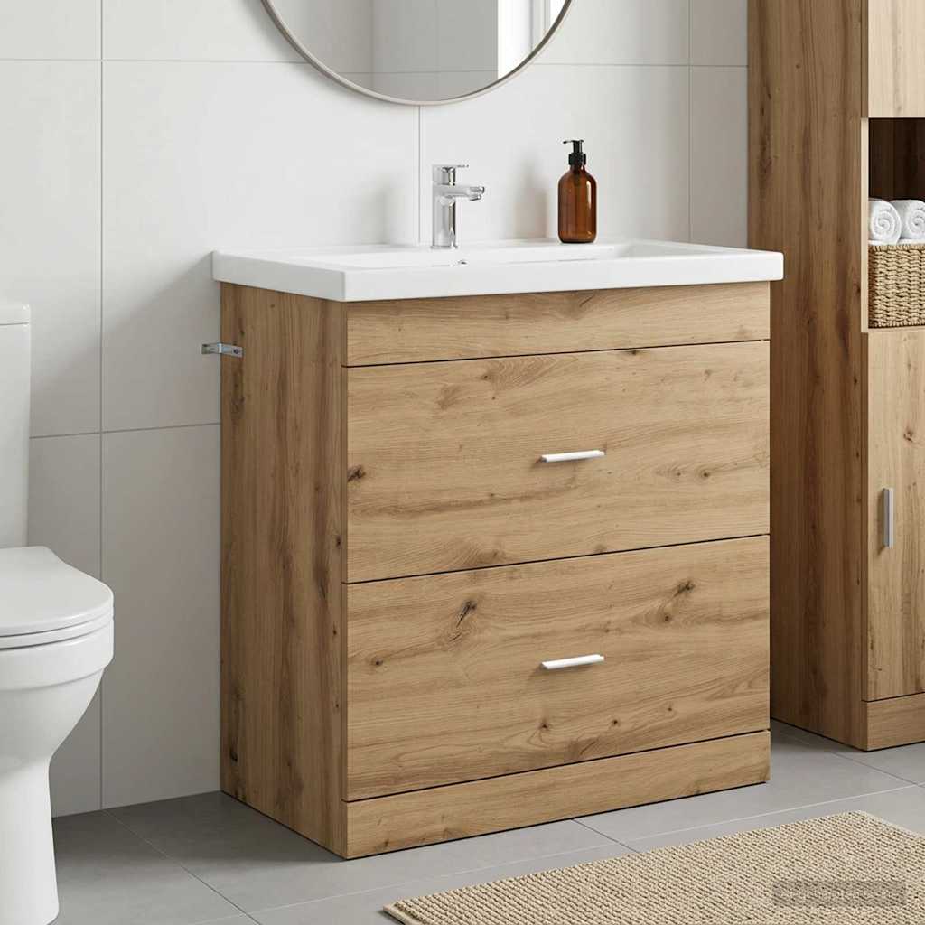 Badunterschrank Artisan-Eiche 78,5 x 37,5 x 81 cm Holzwerkstoff