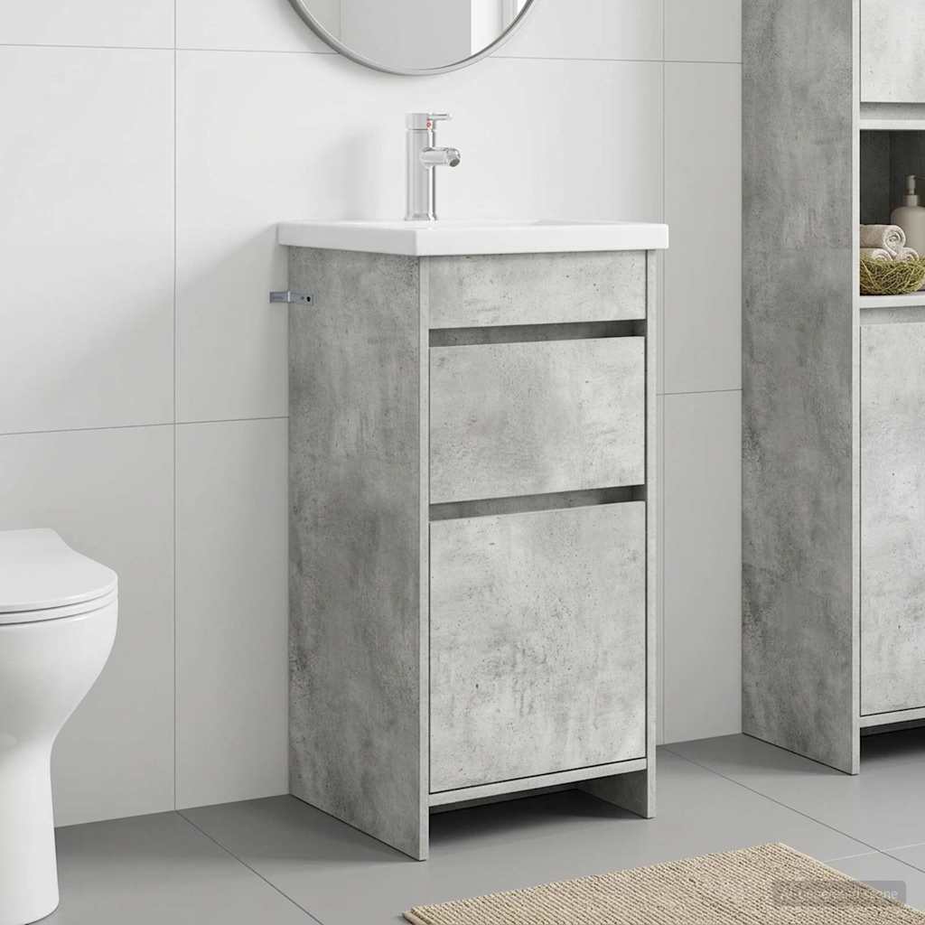 Badezimmerschrank mit Waschbecken Betongrau 42 x 40 x 84,5 cm