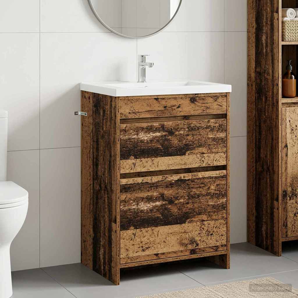 Badunterschrank Altholz 56 x 37,5 x 81 cm Holzwerkstoff