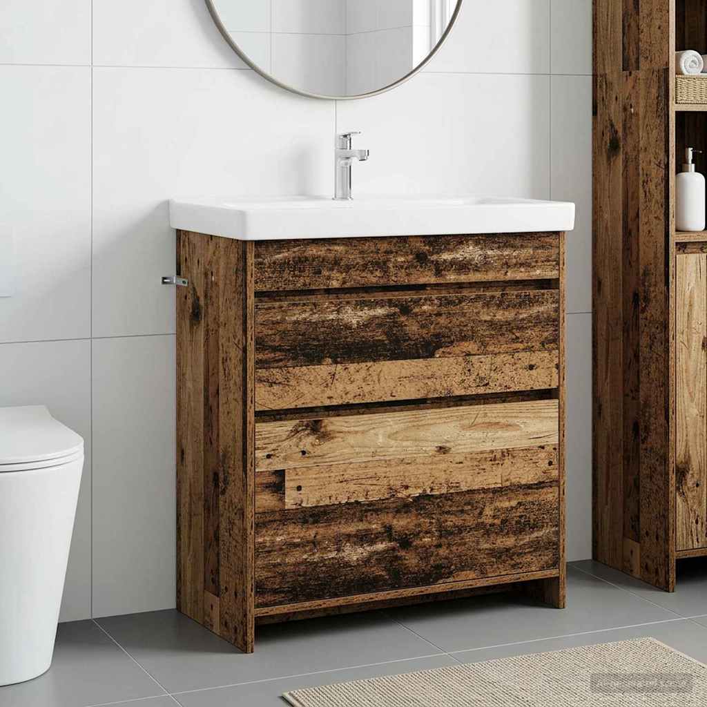 Badunterschrank Altholz 78,5 x 37,5 x 81 cm Holzwerkstoff
