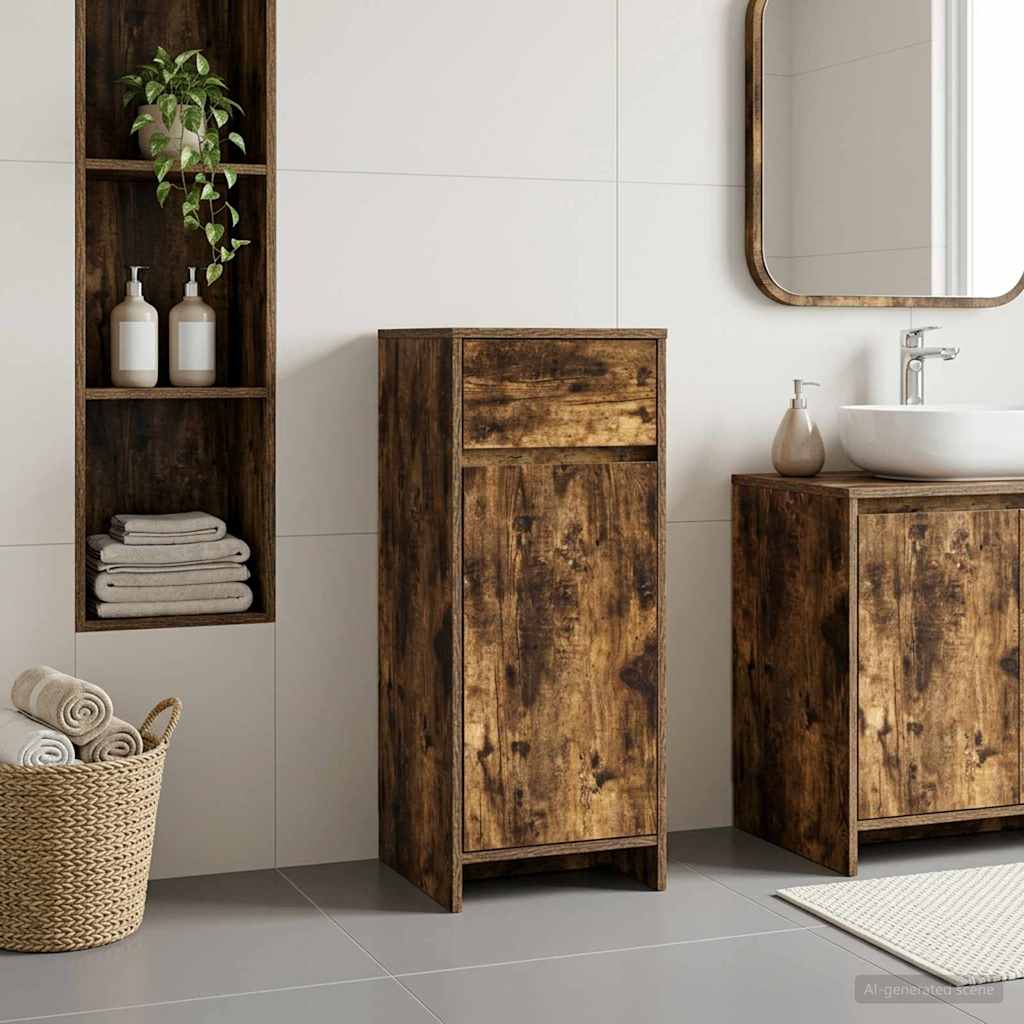 Badezimmerschrank Räuchereiche 35 x 36,5 x 85 cm Holzwerkstoff