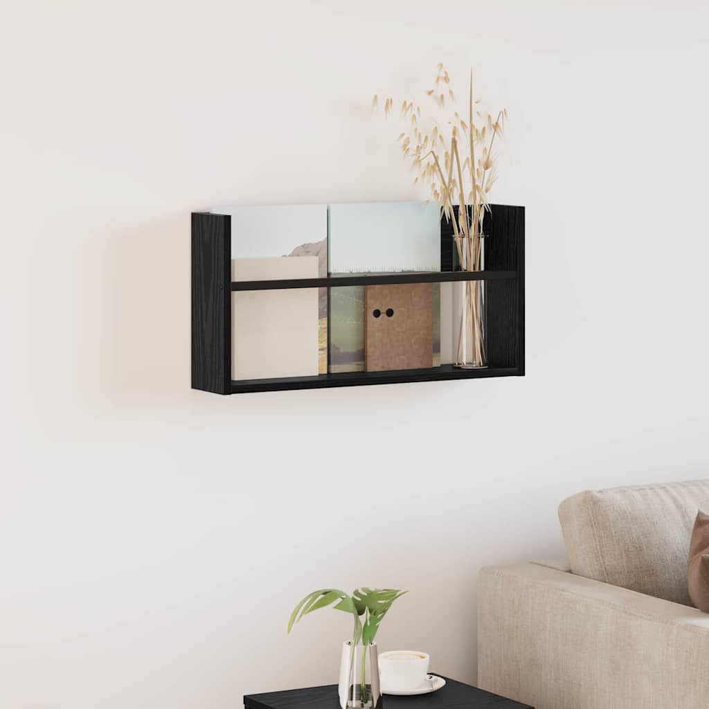 Magazinregal Schwarz Eichen-Optik 60 x 12 x 30 cm Holzwerkstoff