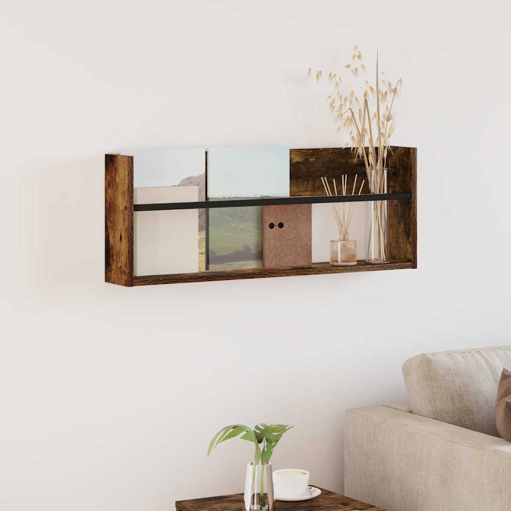 Magazinregal Räuchereiche 80 x 12 x 30 cm Holzwerkstoff