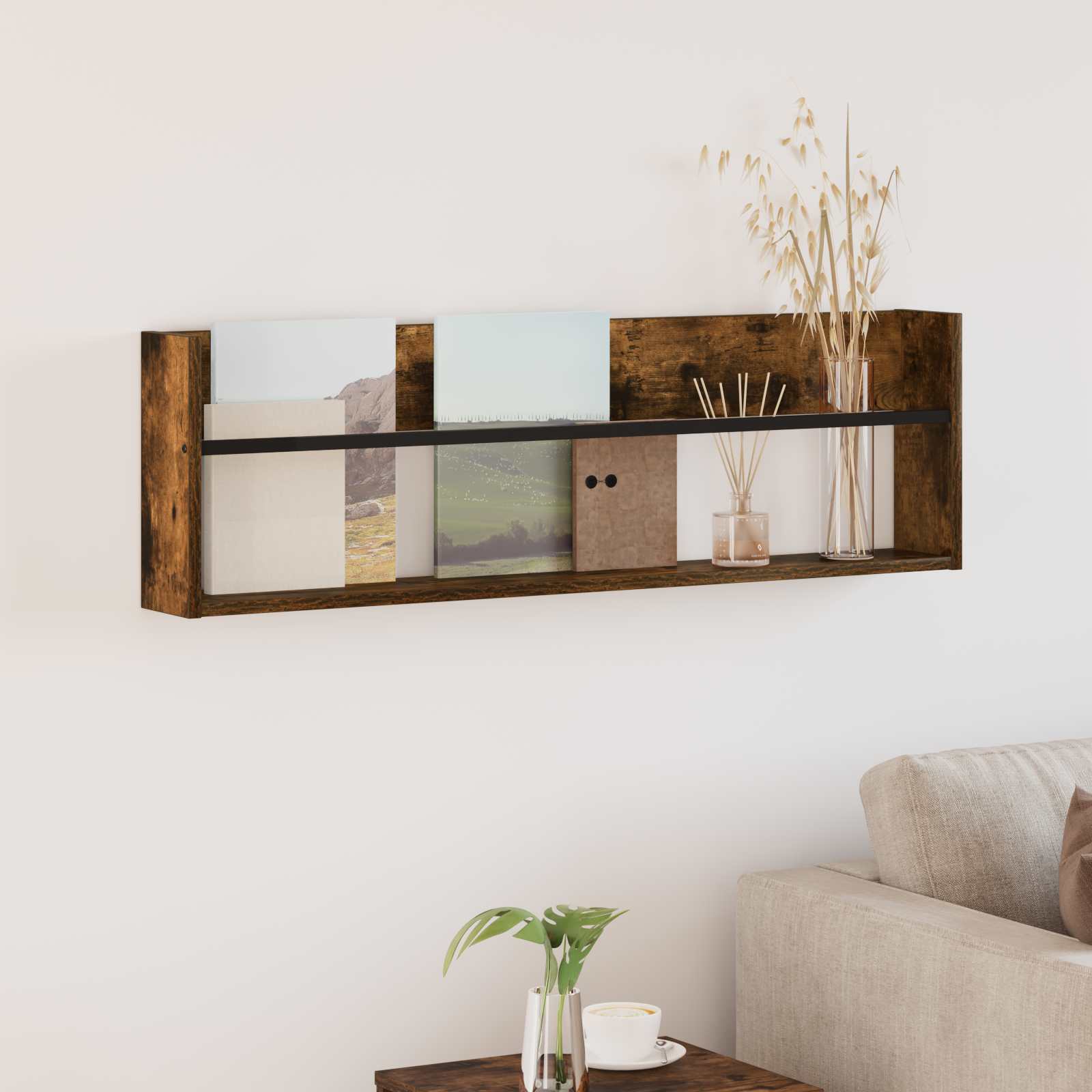 Magazinregal Räuchereiche 100 x 12 x 30 cm Holzwerkstoff