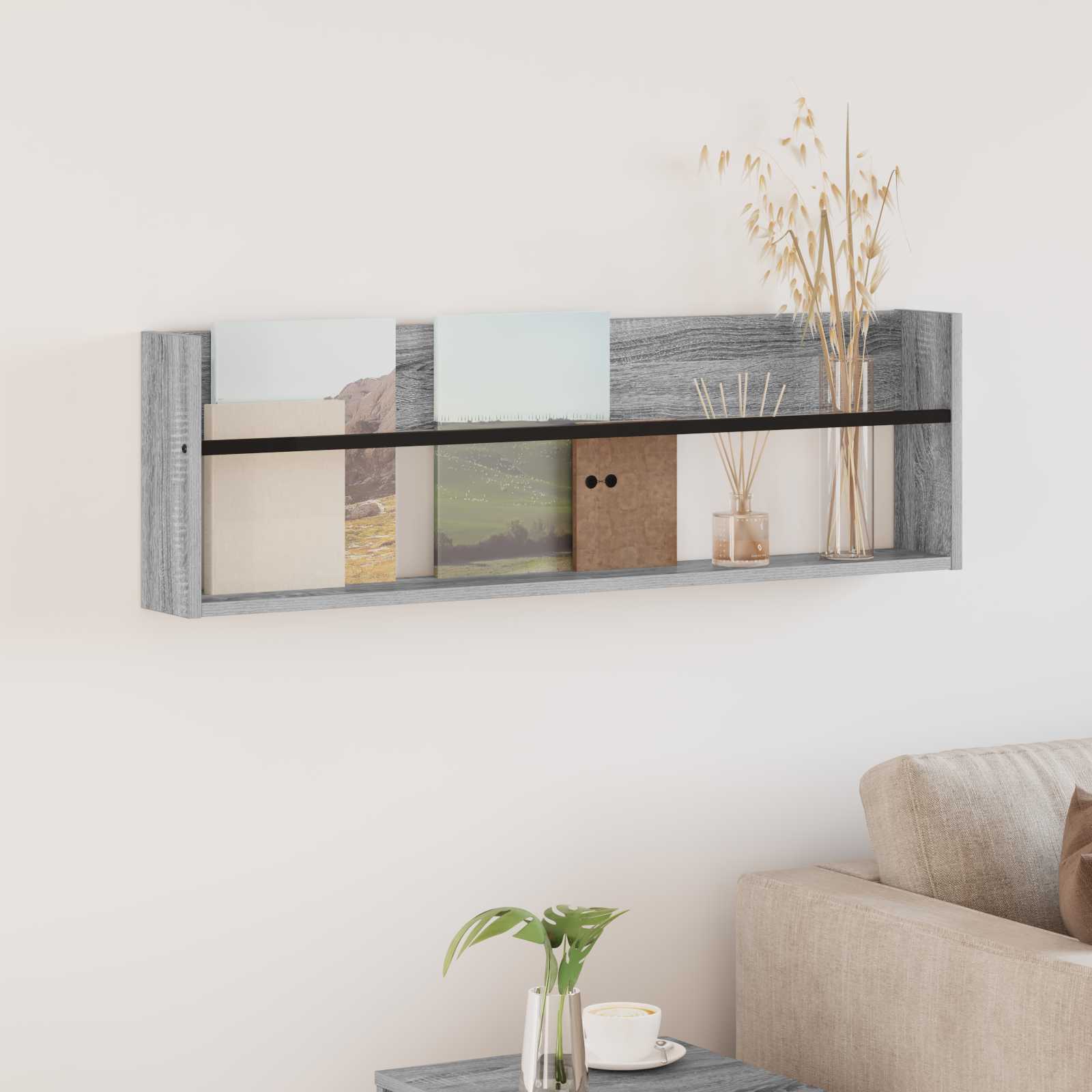 Magazinregal Sonoma-Grau 100 x 12 x 30 cm Holzwerkstoff