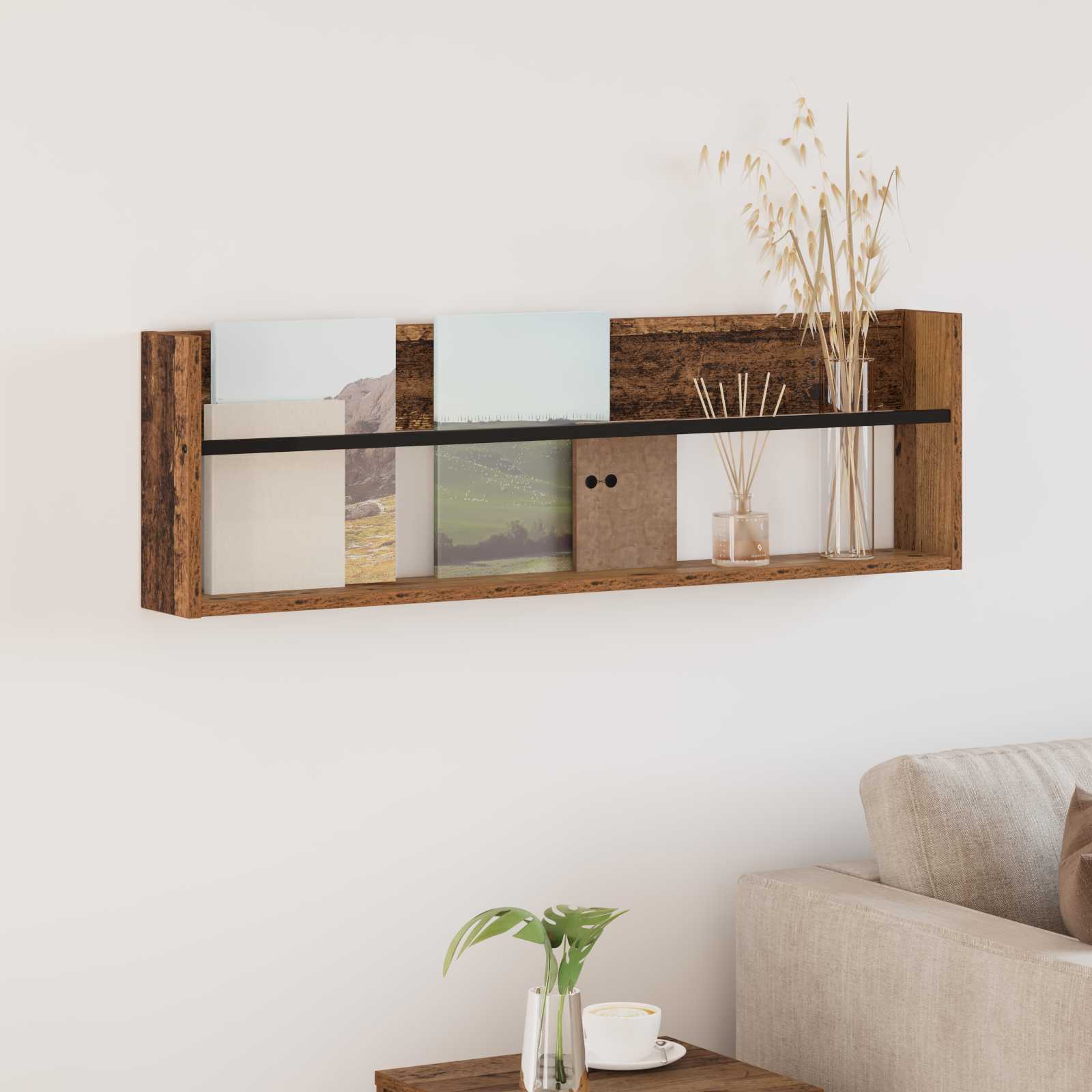 Magazinregal mit Regal Altholz 100 x 12 x 30 cm Holzwerkstoff