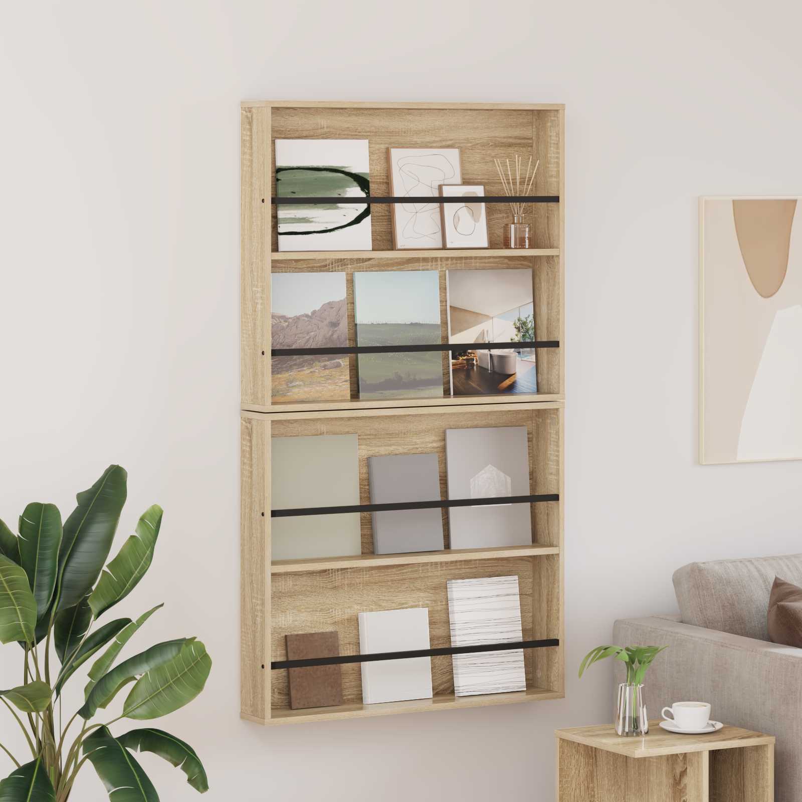 Magazinregal 2 stk. Sonoma-Eiche 80 x 12 x 70 cm Holzwerkstoff