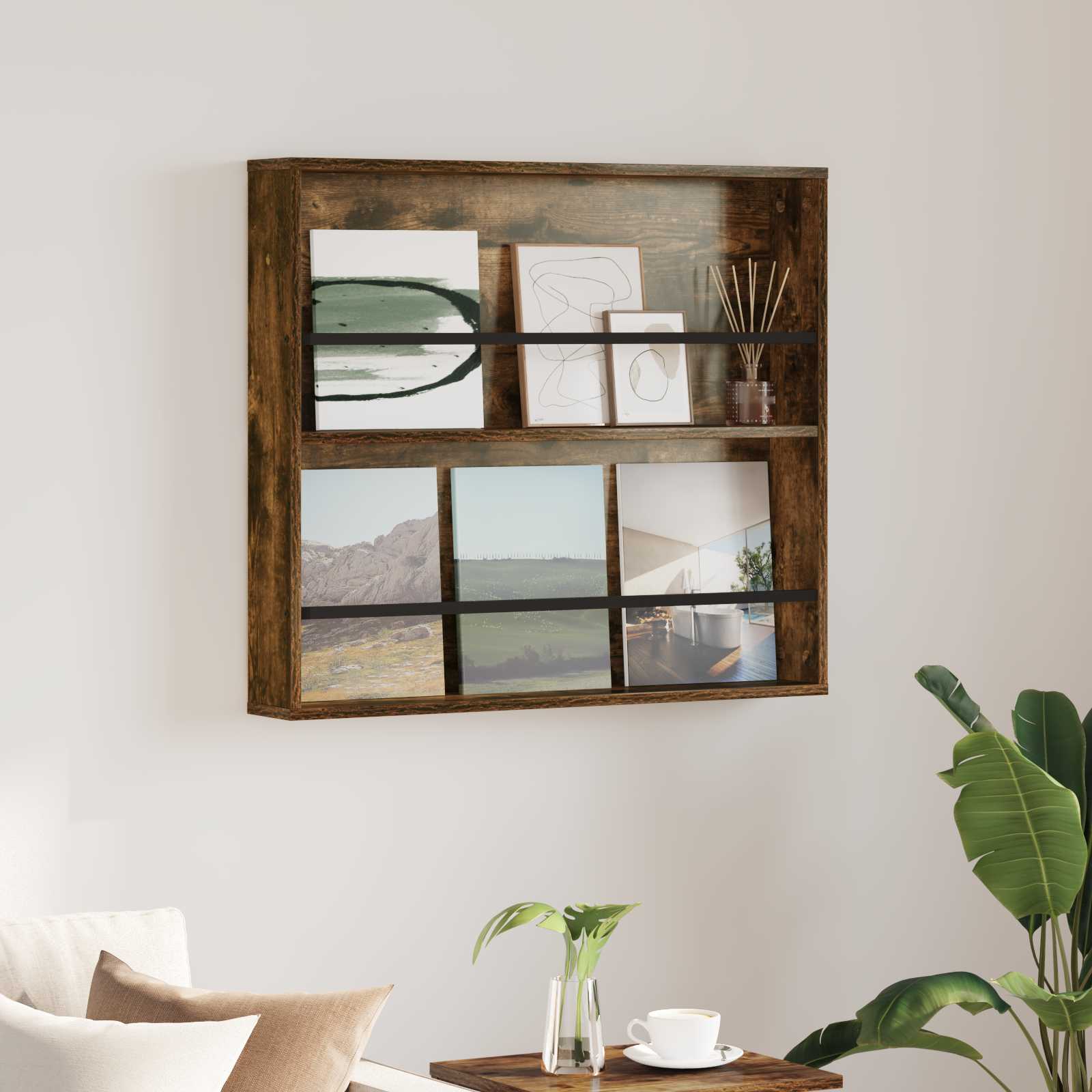 Magazinregal Geräucherte Eiche 80 x 12 x 70 cm Holzwerkstoff