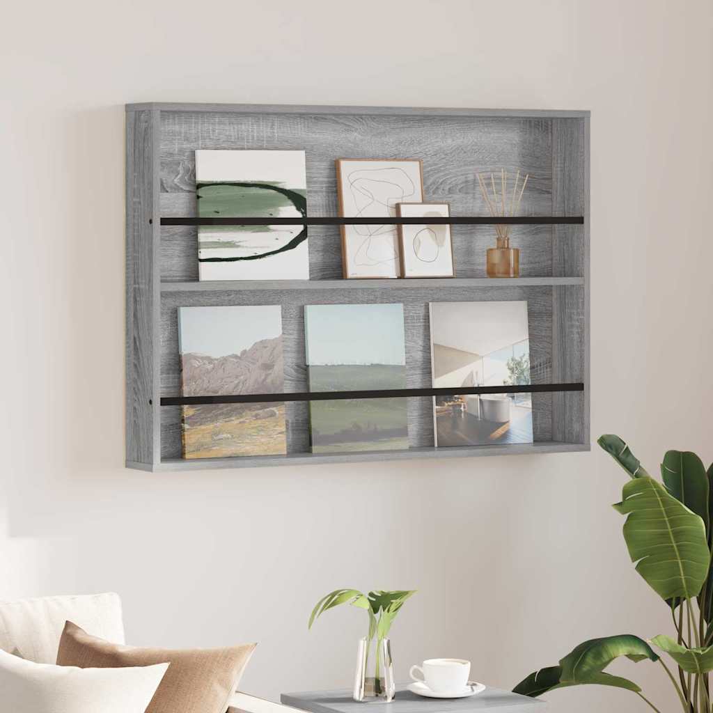 Magazinregal Graues Sonoma 100 x 12 x 70 cm Holzwerkstoff