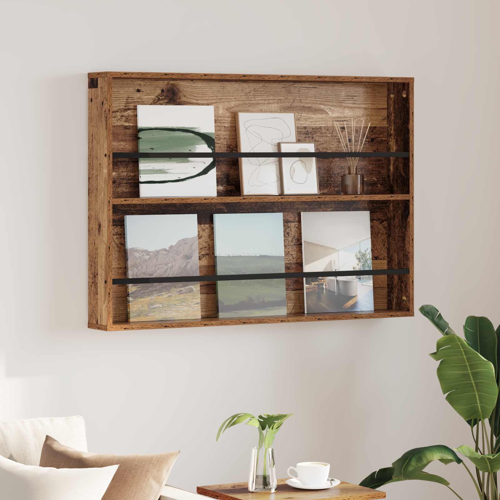 Magazinregal mit Regal Altholz 100 x 12 x 70 cm Holzwerkstoff