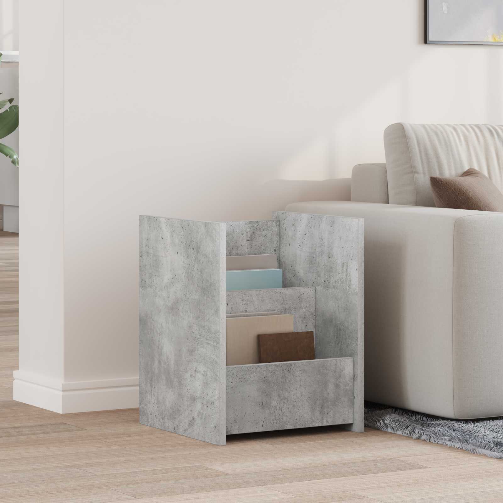 Magazinregal mit Regal Beton Grau 35 x 35 x 45 cm Holzwerkstoff
