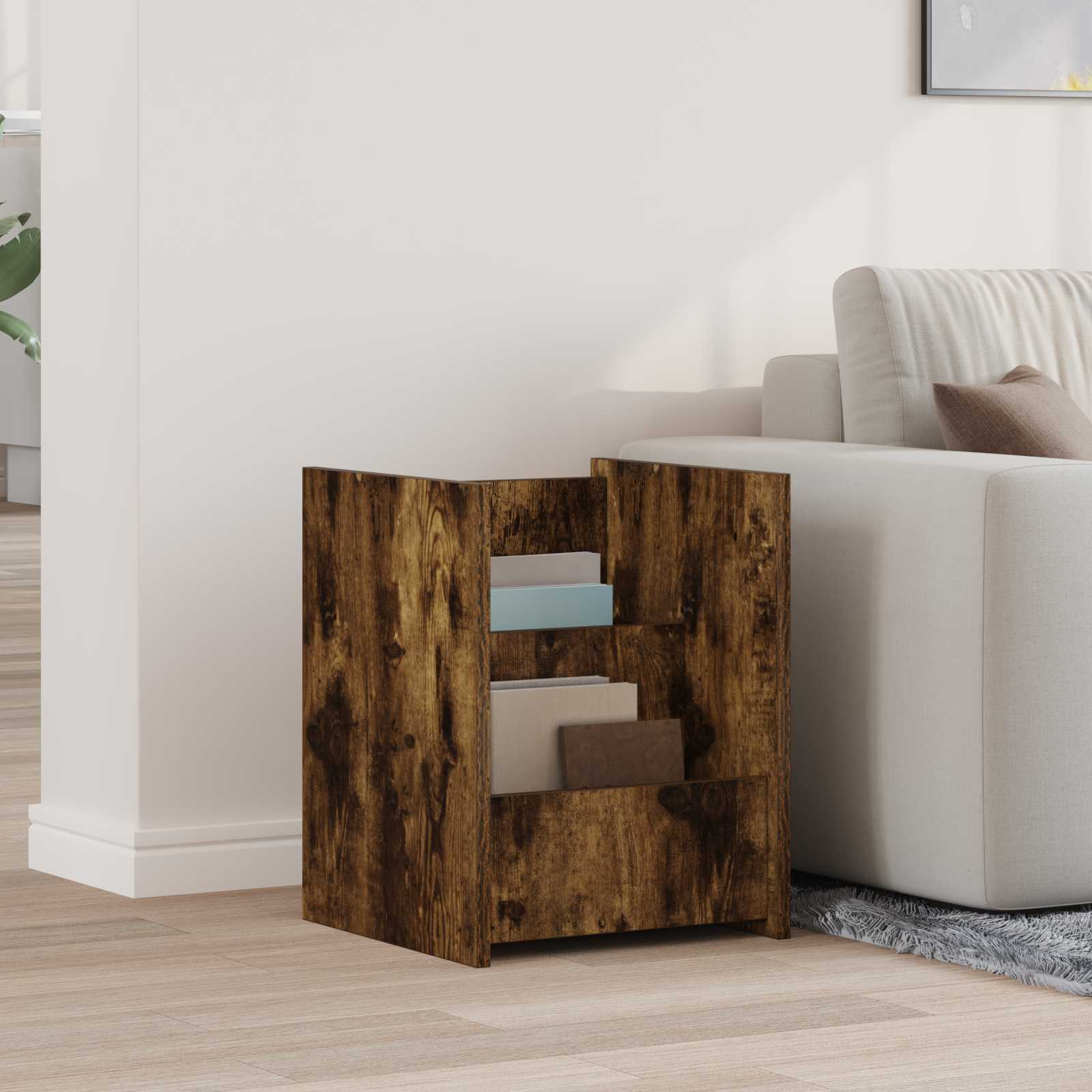 Magazinregal Räuchereiche 35 x 35 x 45 cm Holzwerkstoff