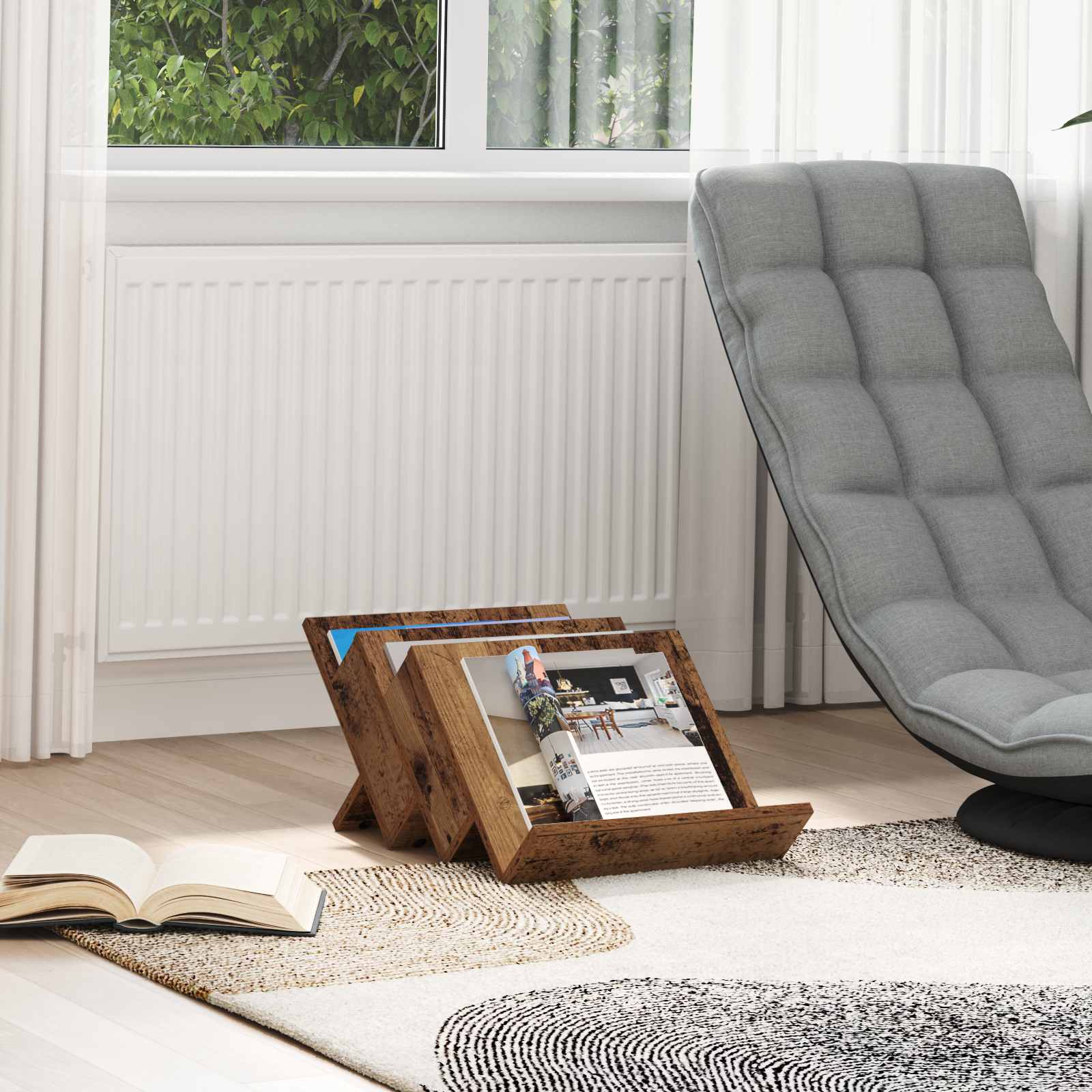 Magazinregal mit Regal Altholz 53 x 40 x 28,5 cm Holzwerkstoff