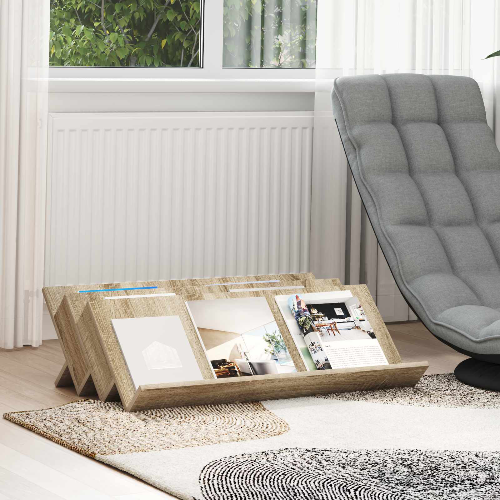 Magazinregal Sonoma-Eiche 90 x 53 x 28,5 cm Holzwerkstoff