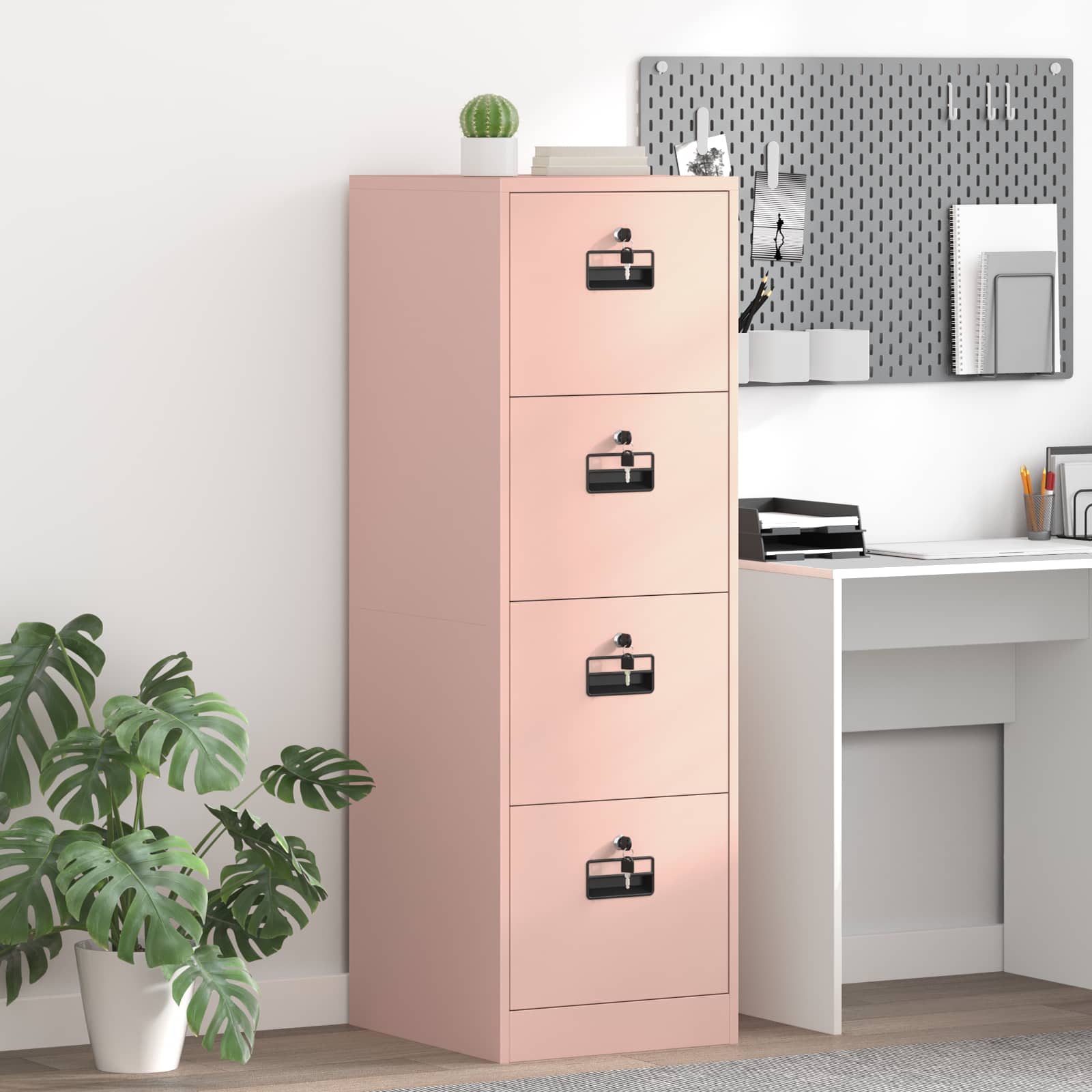 Aktenschrank Rosa 44 x 50 x 139 cm Kaltgewalzter Stahl