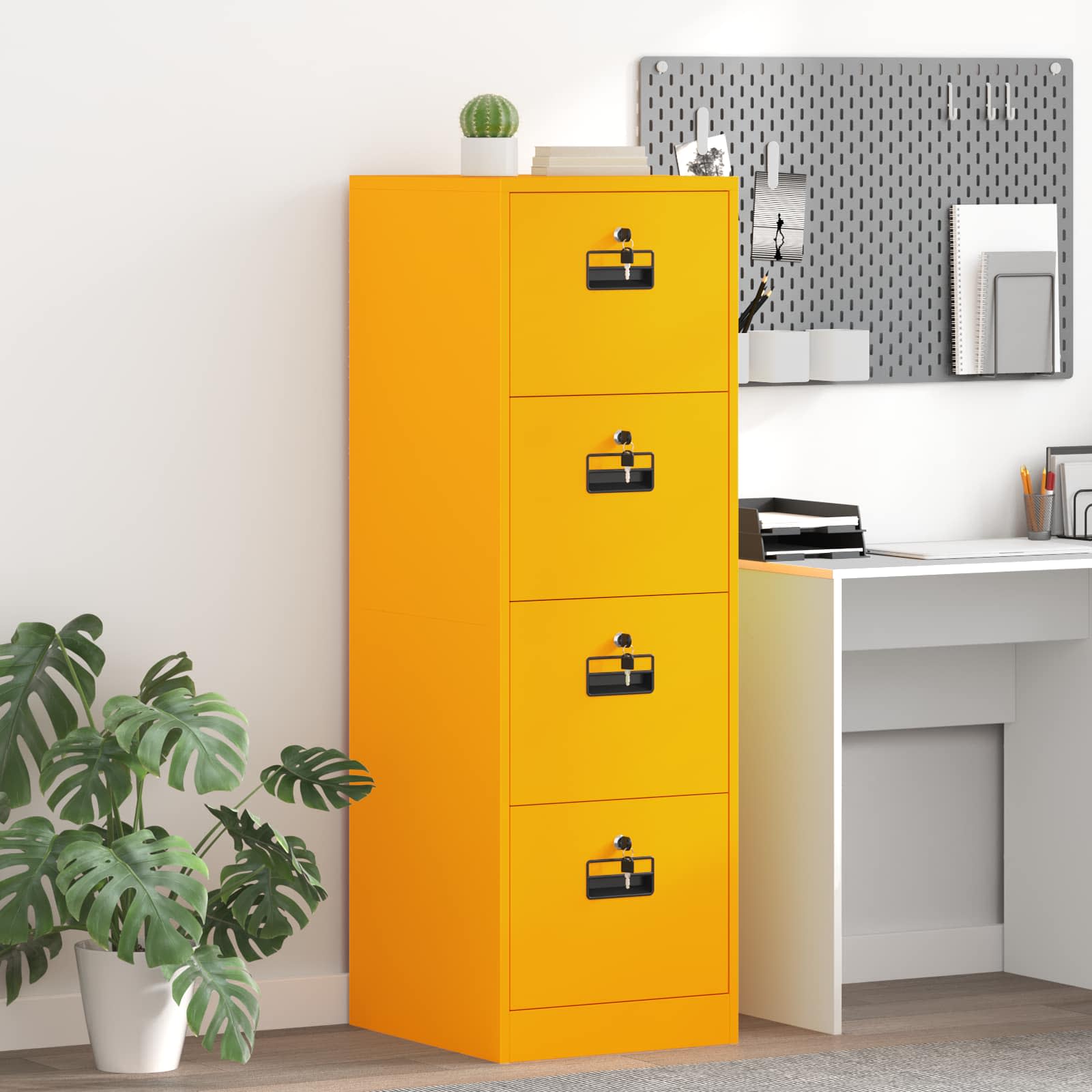 Aktenschrank Senfgelb 44 x 50 x 139 cm Kaltgewalzter Stahl