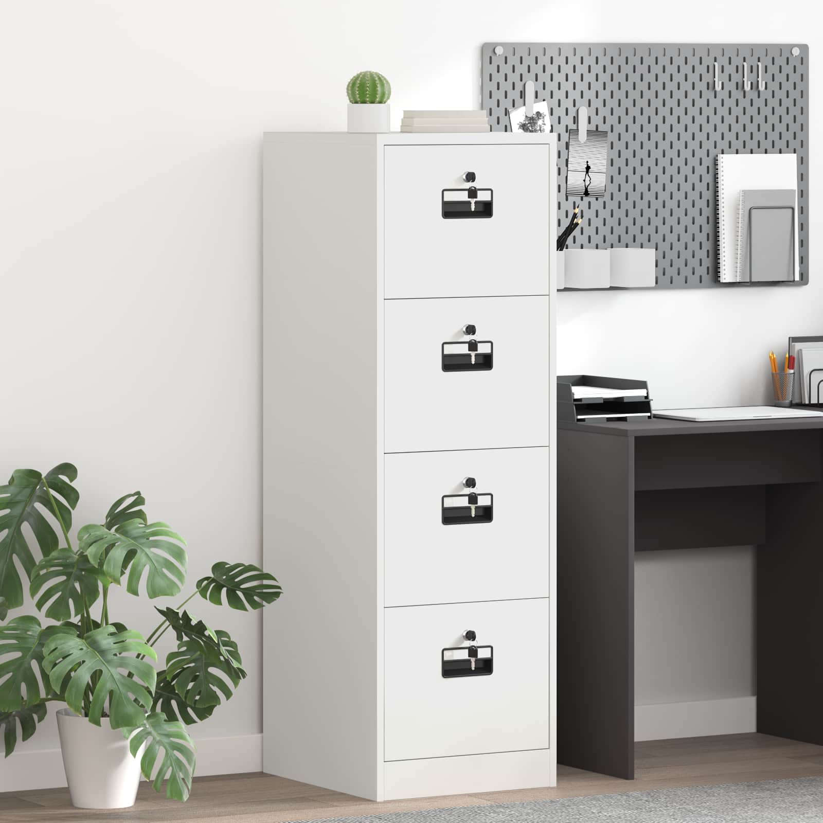Aktenschrank Weiß 44 x 50 x 139 cm Kaltgewalzter Stahl