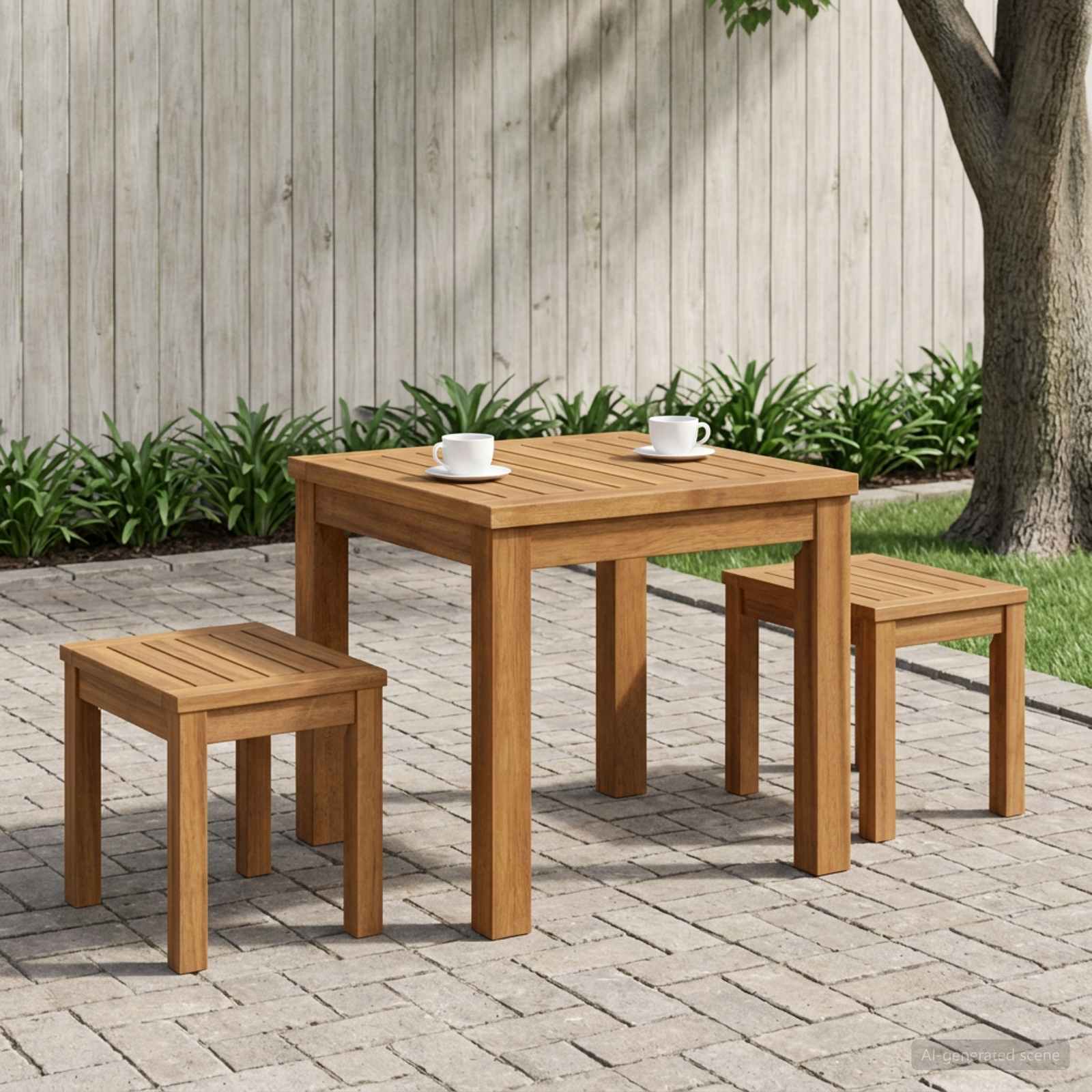 Couchtisch Natur 40 x 40,5 x 36 cm Massivholz Akazie