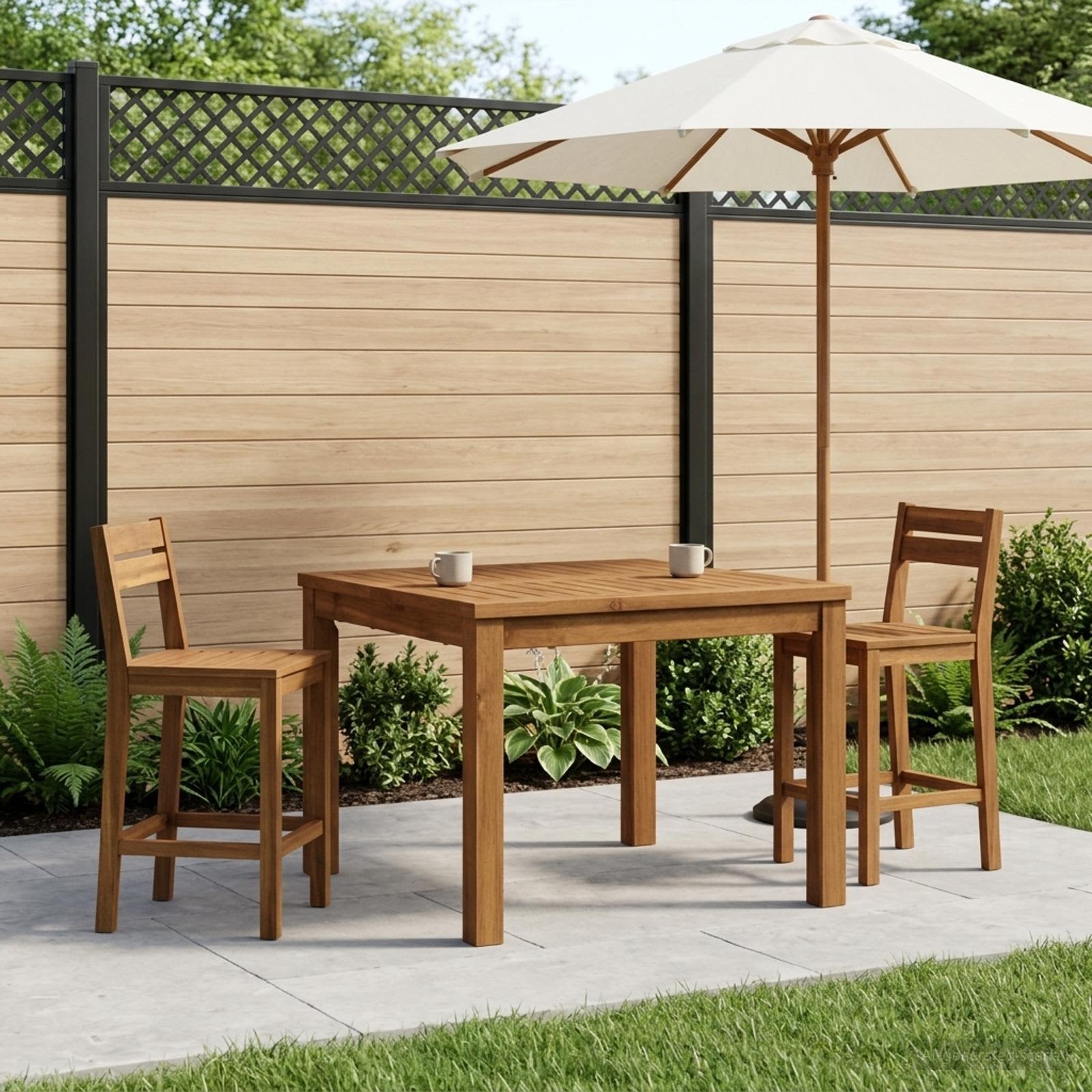 Couchtisch Natur 60 x 60,5 x 36 cm Massivholz Akazie