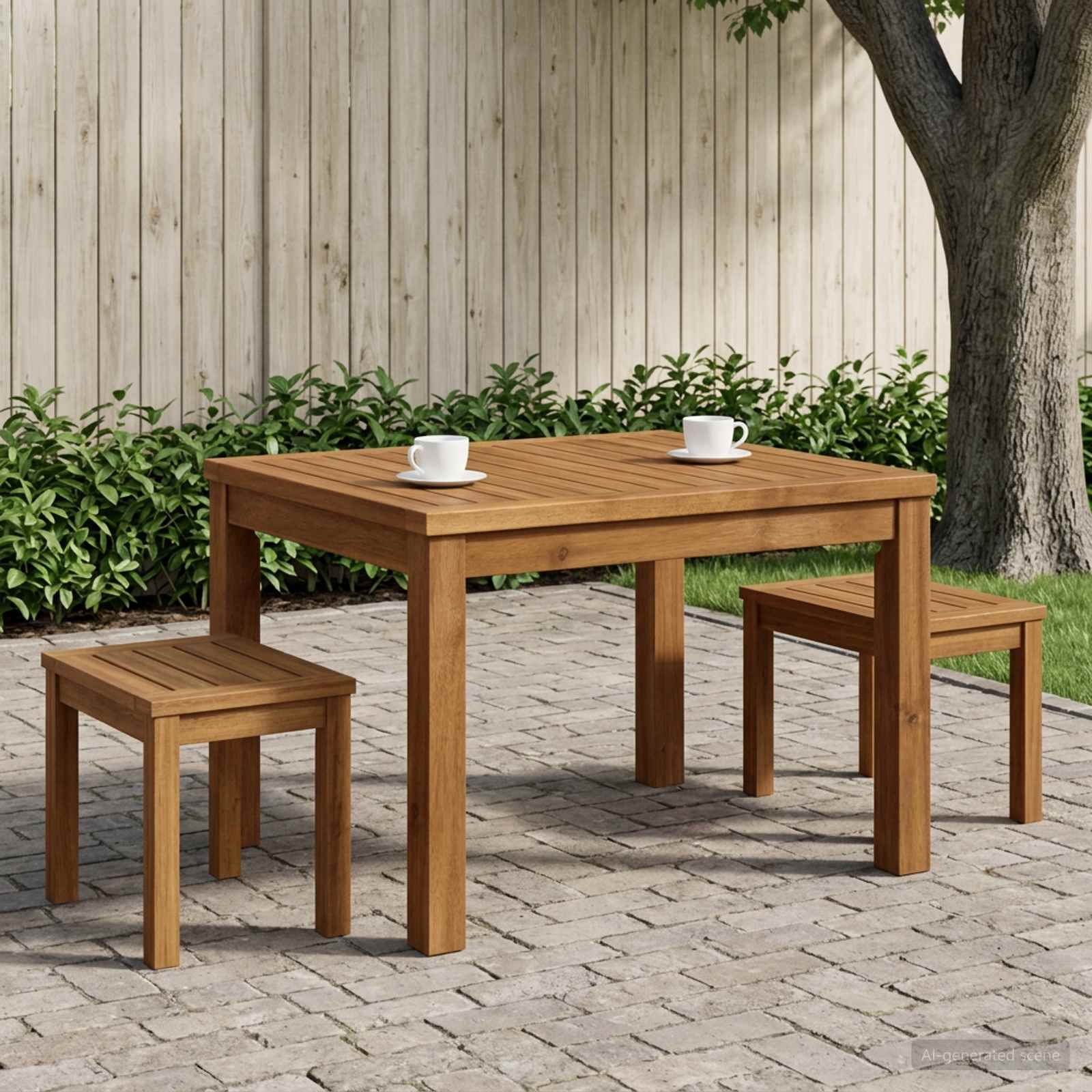 Couchtisch Natur 50 x 60,5 x 36 cm Massivholz Akazie