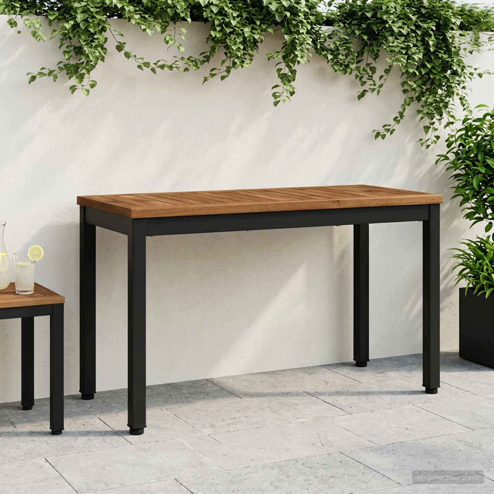 Gartenbank 80,5 x 35 x 45 cm Massivholz Akazie Rechtwinklig