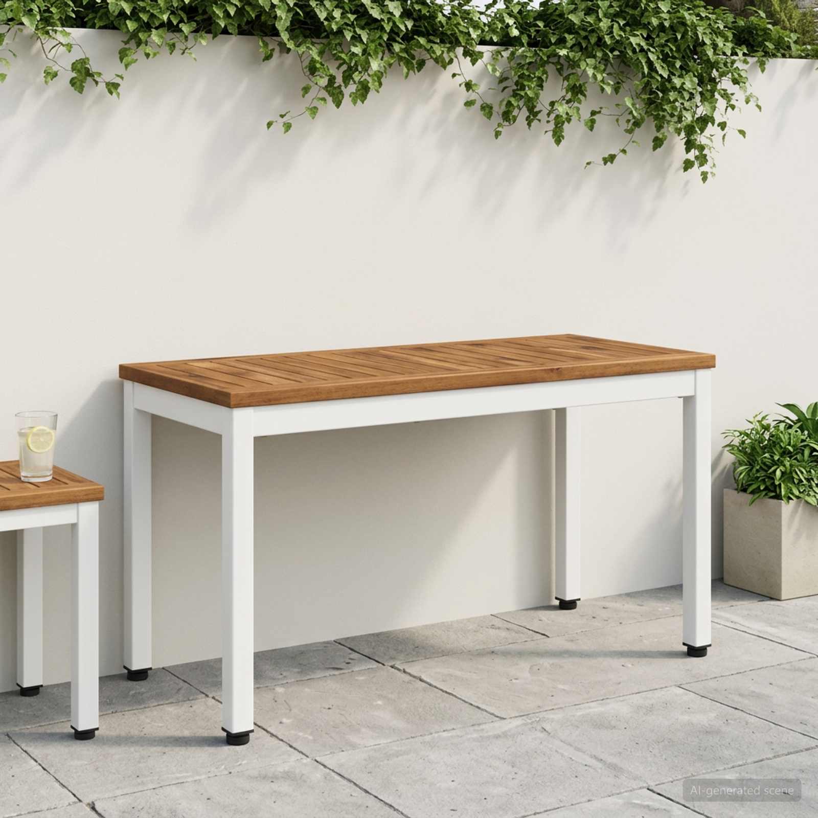 Gartenbank 80,5 x 35 x 45 cm Massivholz Akazie Rechtwinklig