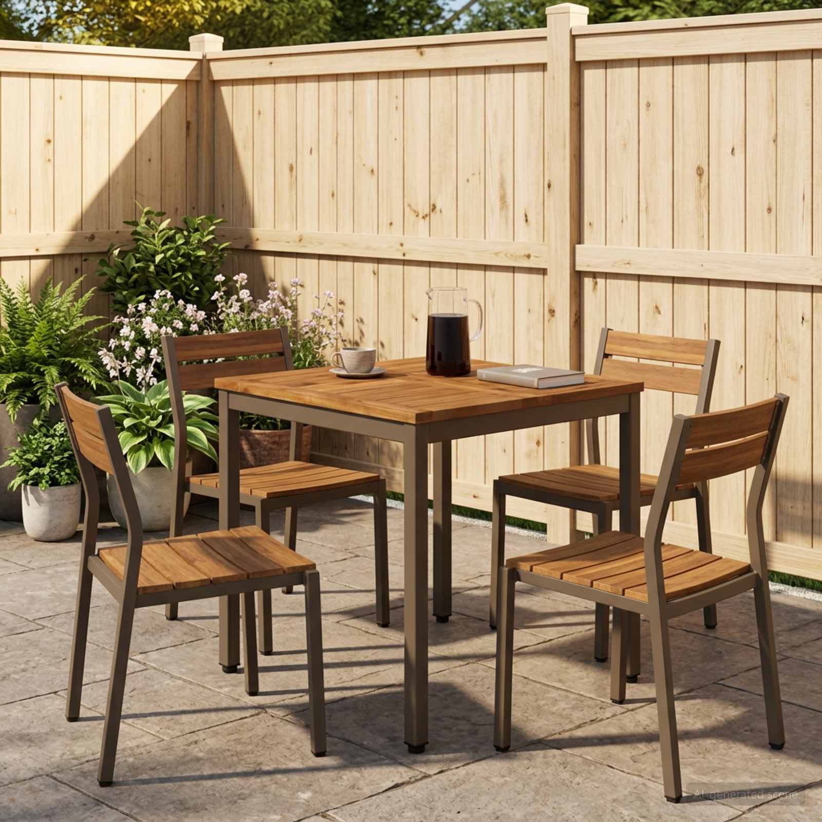 Gartentisch Natur und Kaffee 60 x 60,5 x 75 cm