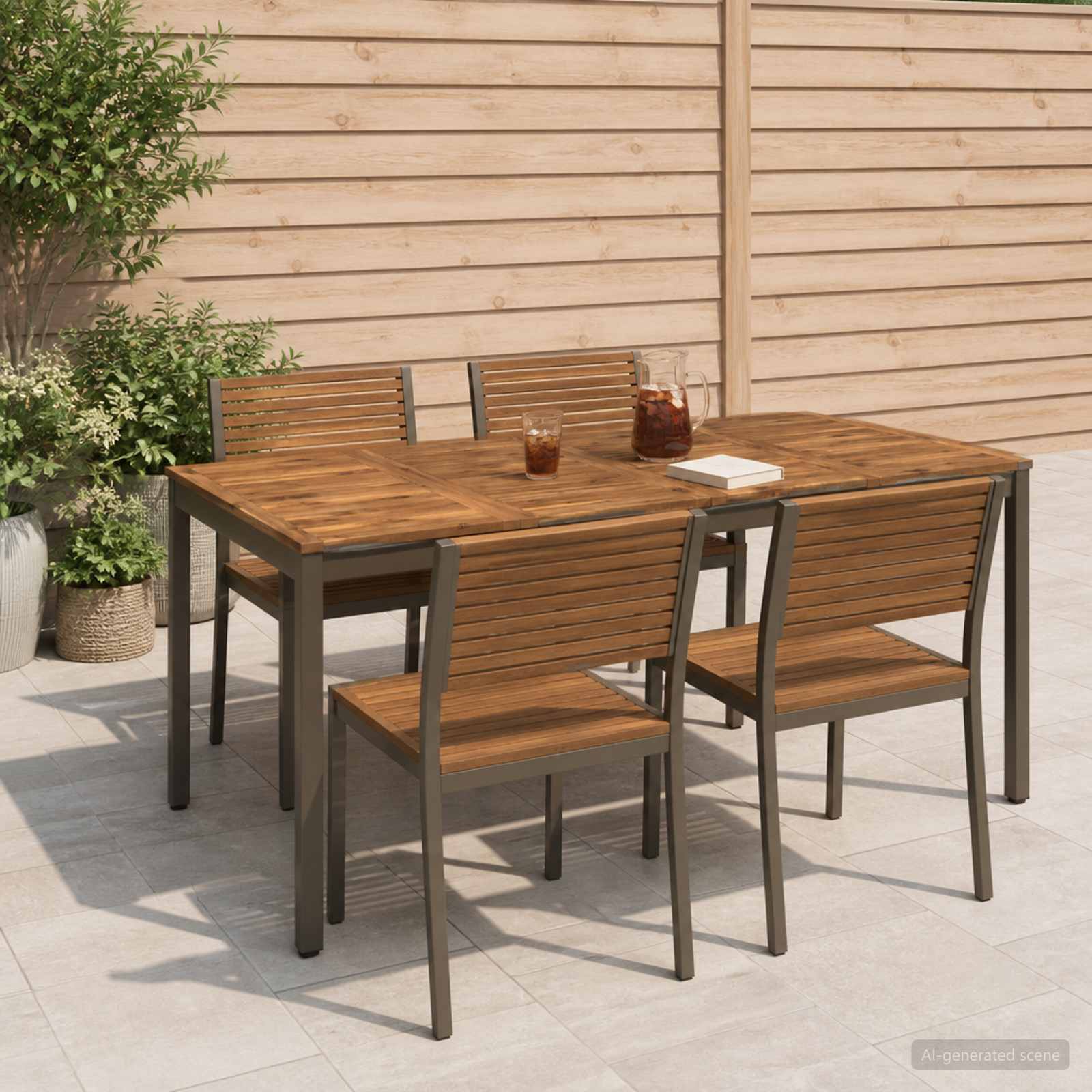 Gartentisch Natur und Kaffee 180 x 88,5 x 75 cm