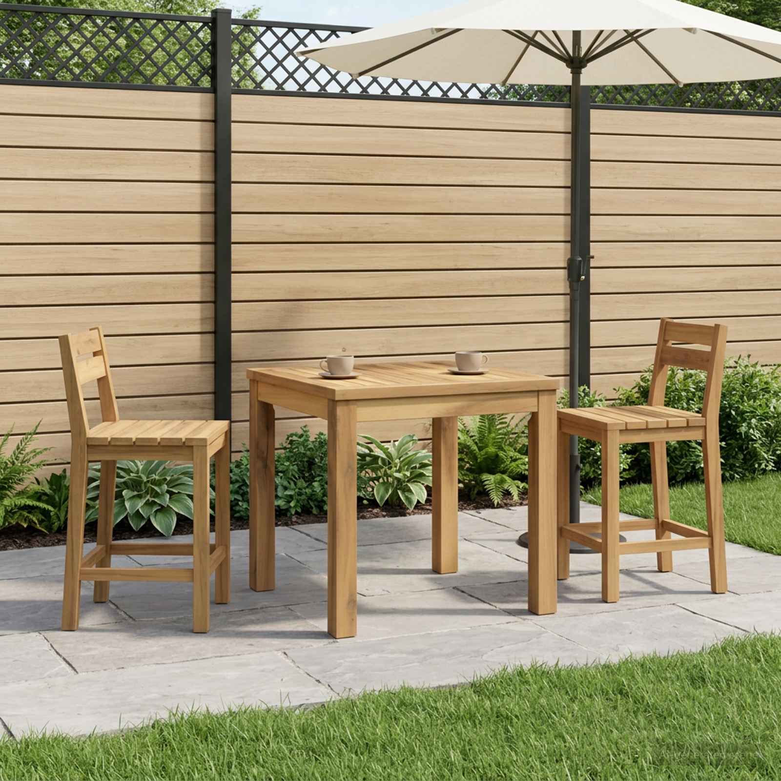 Couchtisch Weiß 50 x 48,5 x 36 cm Massivholz Akazie