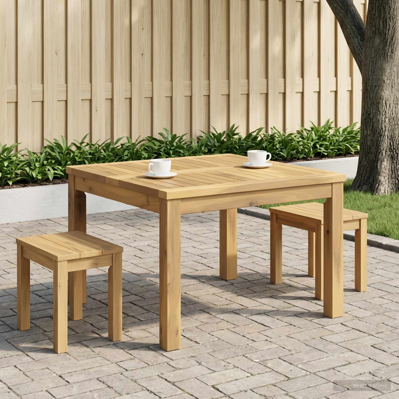 Couchtisch Weiß 60 x 60,5 x 36 cm Massivholz Akazie