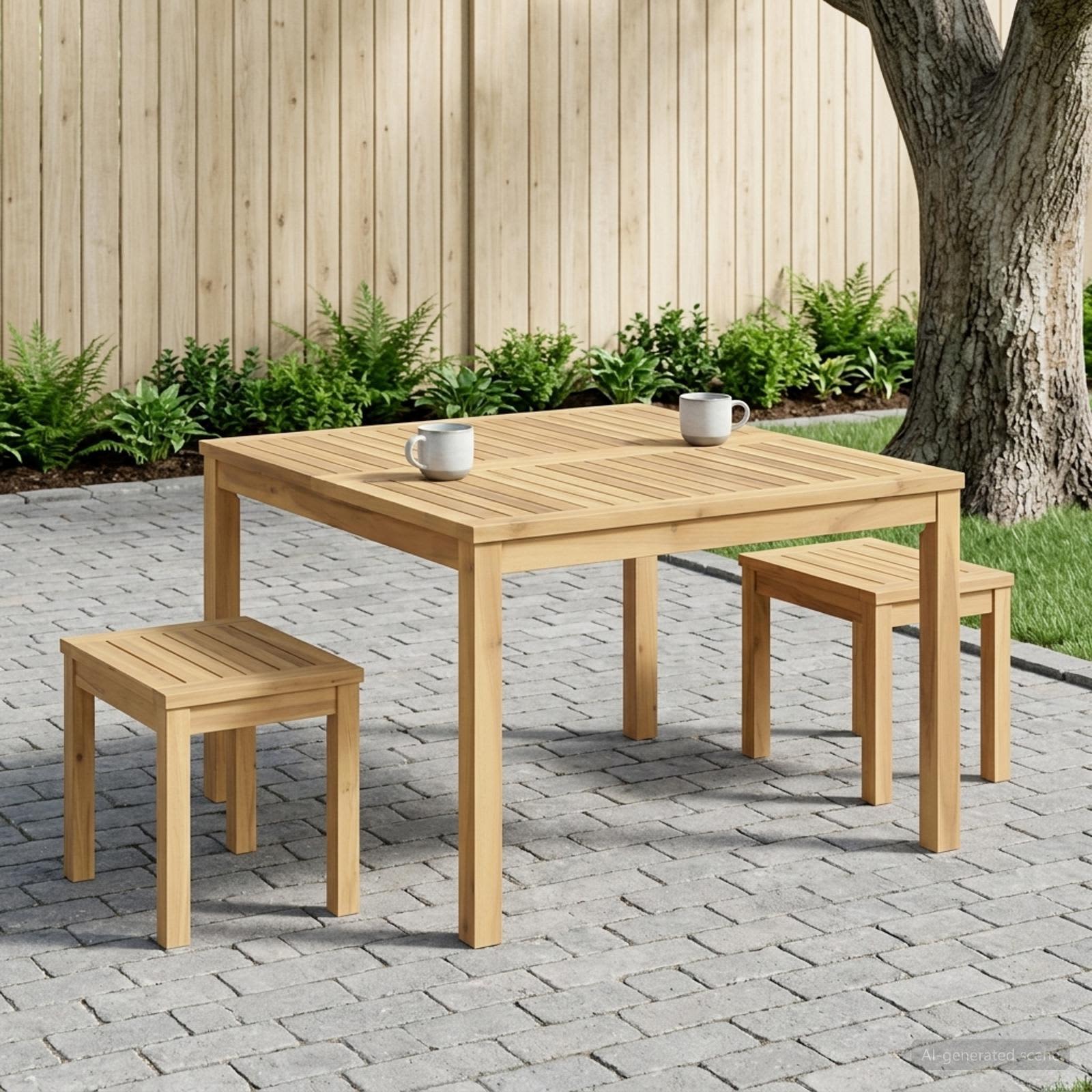 Couchtisch Weiß 80 x 80,5 x 45 cm Massivholz Akazie