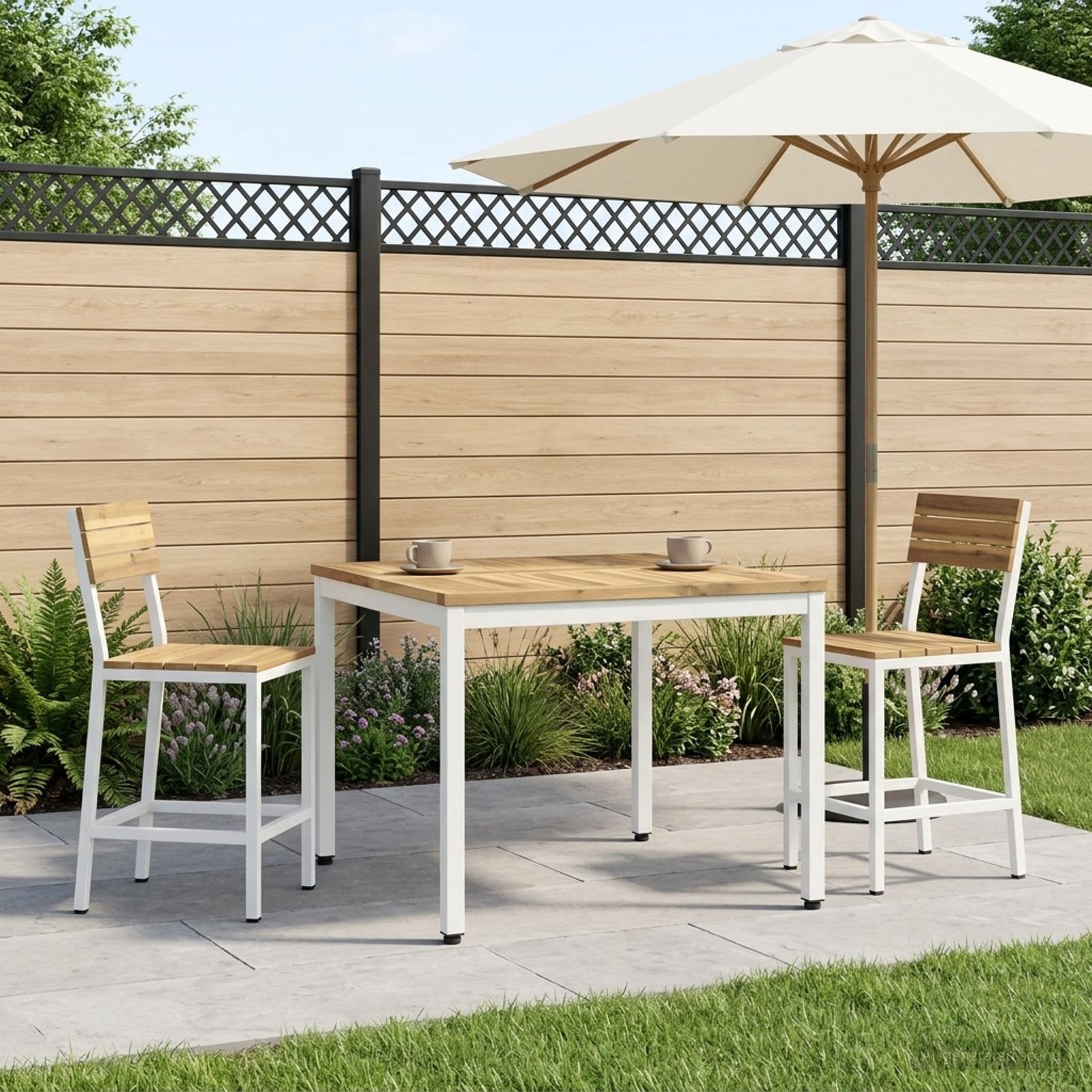 Couchtisch Weiß 80 x 80,5 x 45 cm Massivholz Akazie