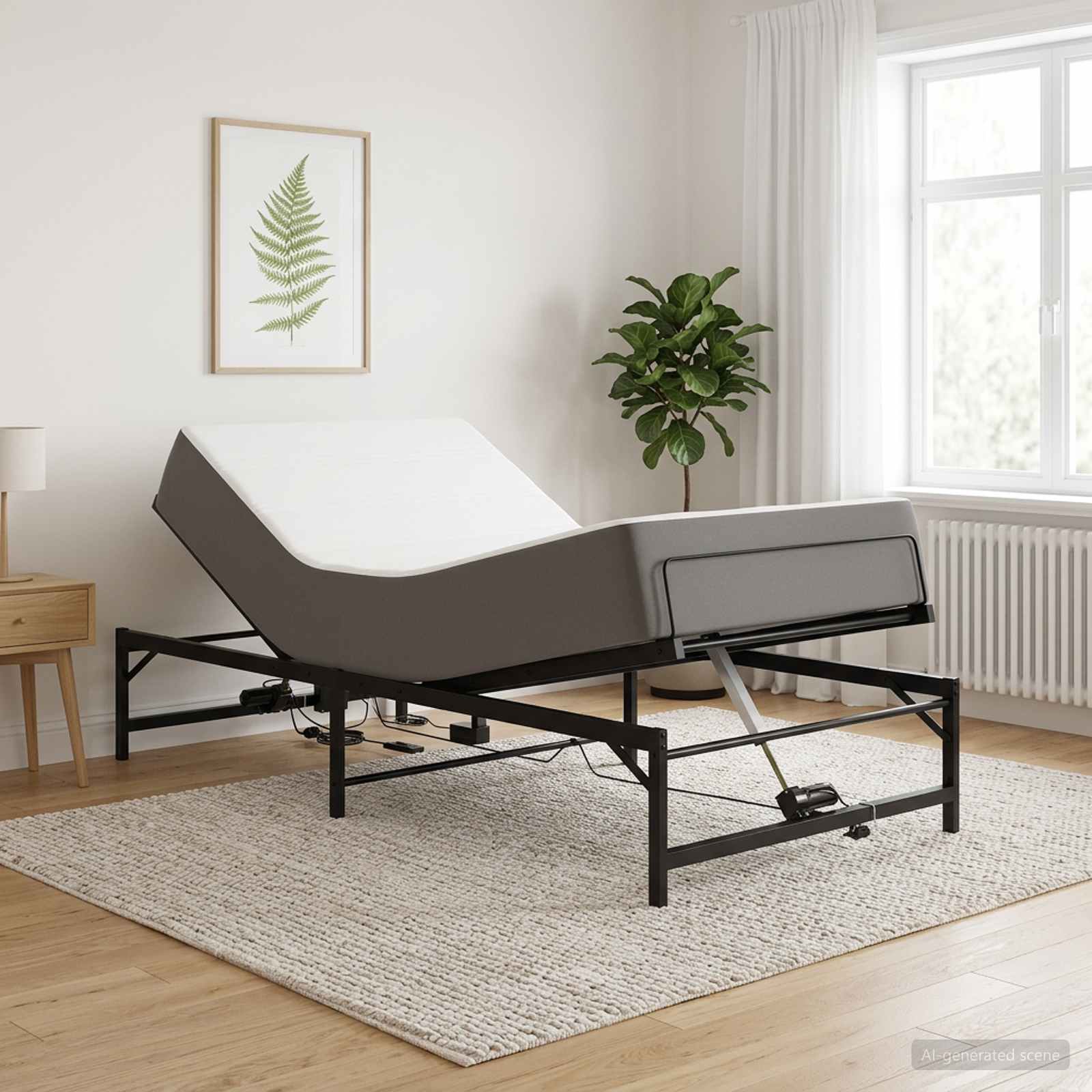 Elektrisch verstellbares Bettgestell Schwarz 75 x 190 cm Stahl