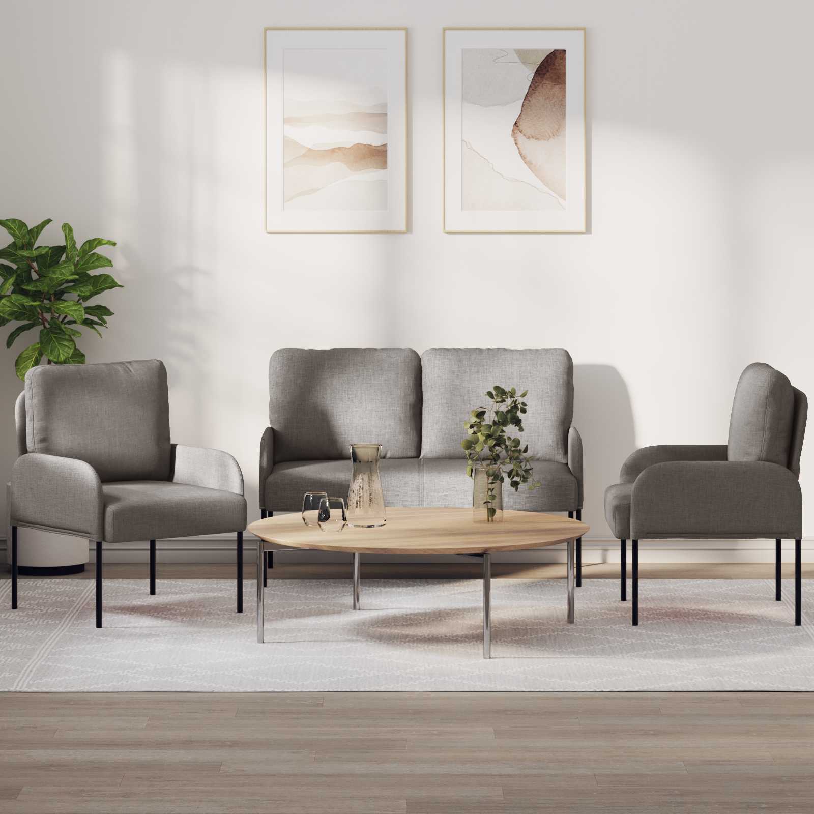 Sofagarnituren 3 stk. Taupe Sperrholz